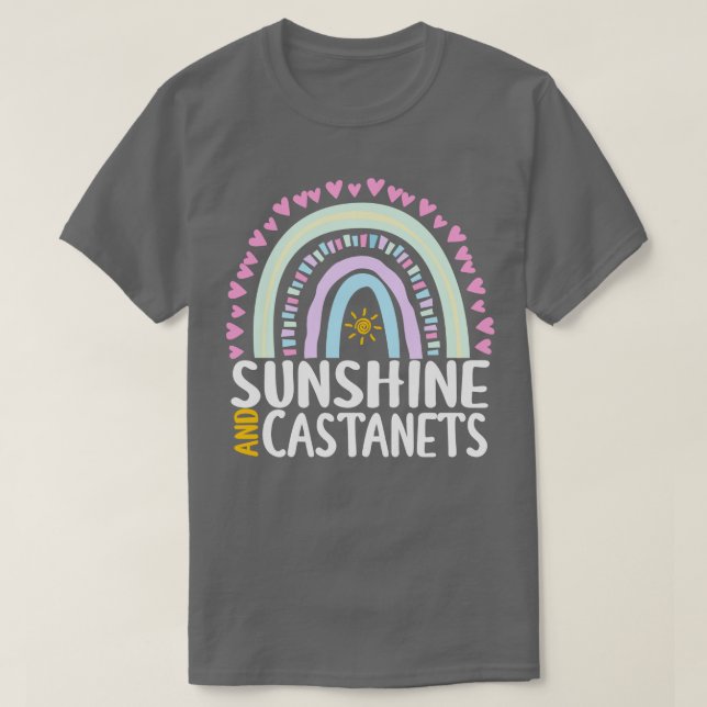T-shirt Sunshine and Castanets Cute Rainbow Gift pour femm (Design devant)