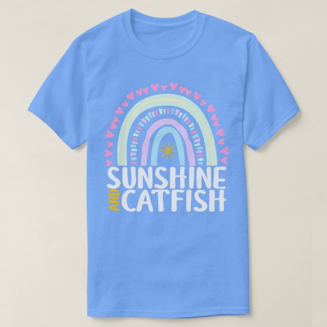T-shirt Sunshine and Catfish Cute Rainbow Cadeau pour femm (Design devant)