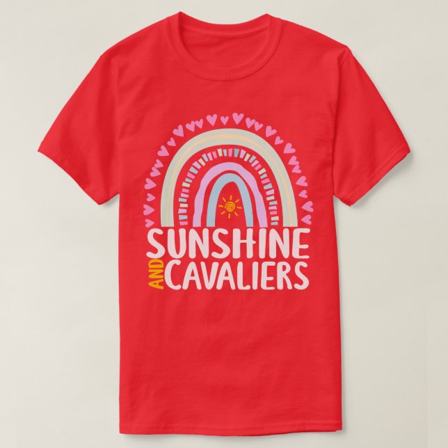 T-shirt Sunshine and Cavaliers Cute Rainbow Don pour femme (Design devant)