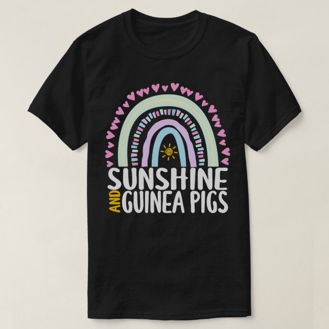 T-shirt Sunshine and Guinea Pigs mignon cadeau arc-en-ciel (Design devant)