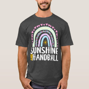 T-shirt Sunshine and Handball Cute Rainbow Don pour femmes