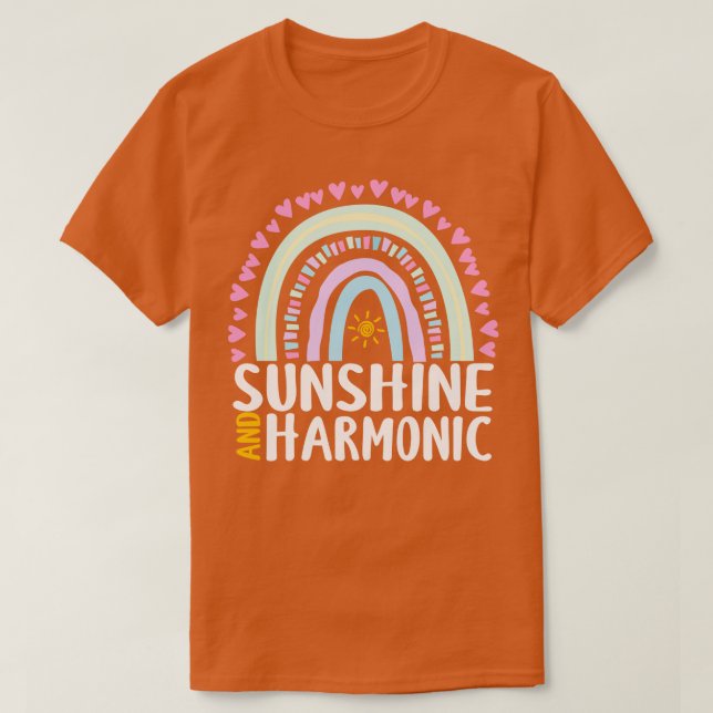 T-shirt Sunshine and Harmonic Cute Rainbow Cadeau pour fem (Design devant)