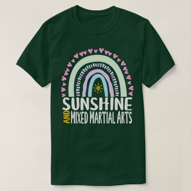 T-shirt Sunshine and Mixte Martial Arts Cute Rainbow Gift (Design devant)