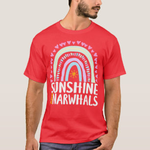T-shirt Sunshine and Narwhals mignon cadeau arc-en-ciel po