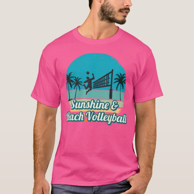 T-shirt Sunshine Beach Volleyball Pour Joueur De Volley-ba (Devant)
