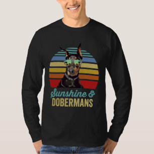 T-shirt Sunshine Dobermans Chien Retro Sunset