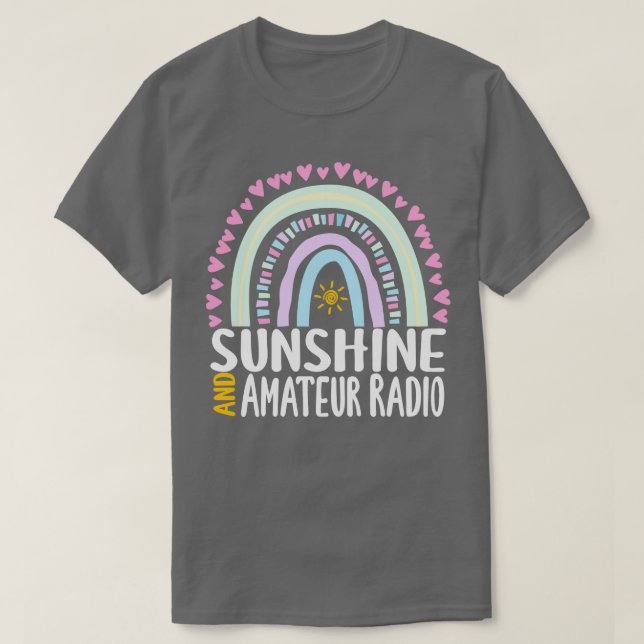 T-shirt Sunshine et Amateur Radio Cute Arc-en-ciel pour fe (Design devant)