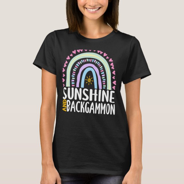 T-shirt Sunshine Et Backgammon Cute Rainbow Graphisme Femm (Devant)