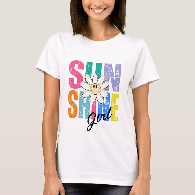 T-shirt Sunshine Girl Retro Daisy (Devant)