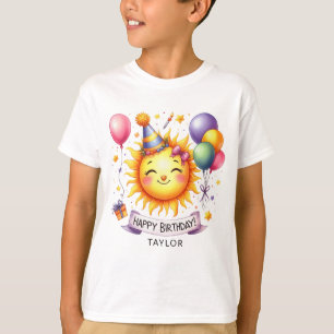 T-shirt Sunshine Joyeux Anniversaire Personnalisé Nom garç