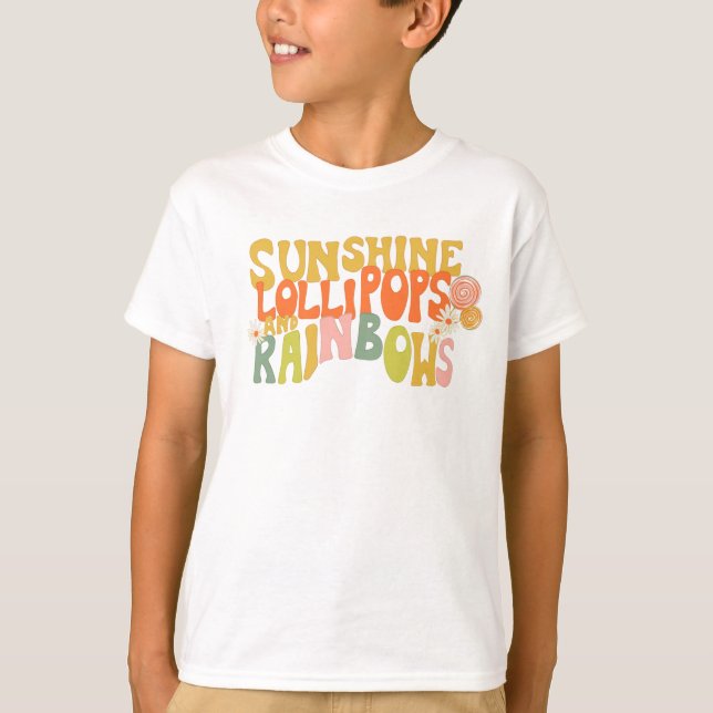 T-shirt "Sunshine Lollipops and Rainbows" (Devant)