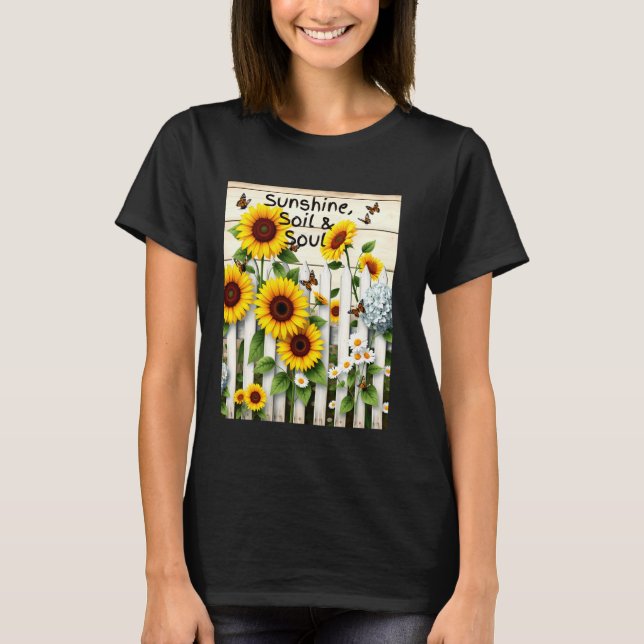 T-shirt Sunshine Soil and Soul Garden Flowers Monarch Butt (Devant)