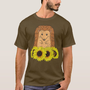 T-shirt Sunshine Tournesol Animal Hérisson Fleur Jaune S