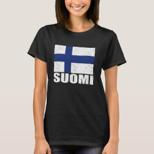 T-shirt Suomi Drapeau Grunge Souvenir Vintage Finlande