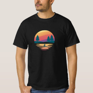 T-shirt SUP Board Mountain Lake, beau coucher de soleil