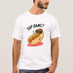 T-shirt Sup Dawg Funny Hot Dog Pun<br><div class="desc">Sup Dawg Funny Hot Dog Pun présente un cool à l'allure mignonne dans ses lunettes de soleil en vous saluant avec un sup dawg. Funny Pun cadeau pour la famille et les amis qui aiment les puns hot dog.</div>