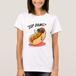 T-shirt Sup Dawg Funny Hot Dog Pun<br><div class="desc">Sup Dawg Funny Hot Dog Pun présente un cool à l'allure mignonne dans ses lunettes de soleil en vous saluant avec un sup dawg. Funny Pun cadeau pour la famille et les amis qui aiment les puns hot dog.</div>