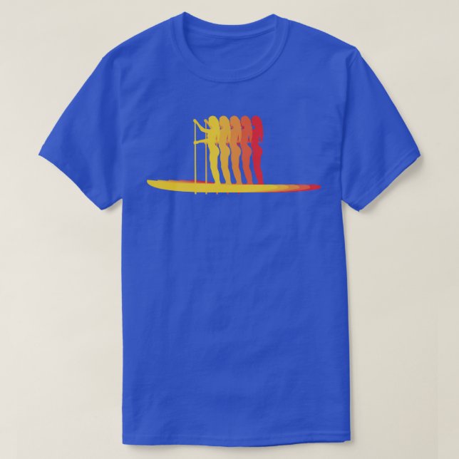 T-shirt SUP Montez Paddle Boarding Paddle Sur Sunset Desi (Design devant)