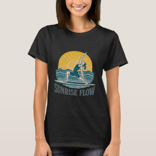 T-shirt SUP Sunrise Flow Paddleboard Yoga Impression gra