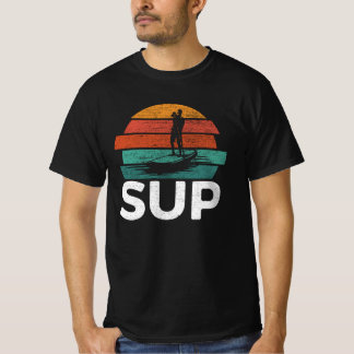 T-shirt Sup Vintage Retro Stand Up Paddling Surfboard