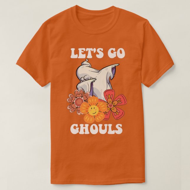 T-shirt Super Allons Gouls Fantôme Floral Hippie Hallowe (Design devant)