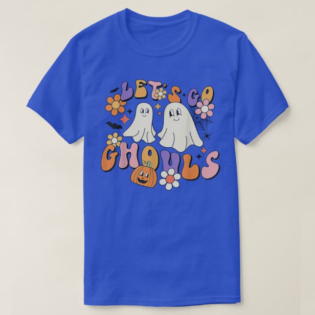 T-shirt Super Allons Gouls Fantôme Floral Hippie Hallowe (Design devant)