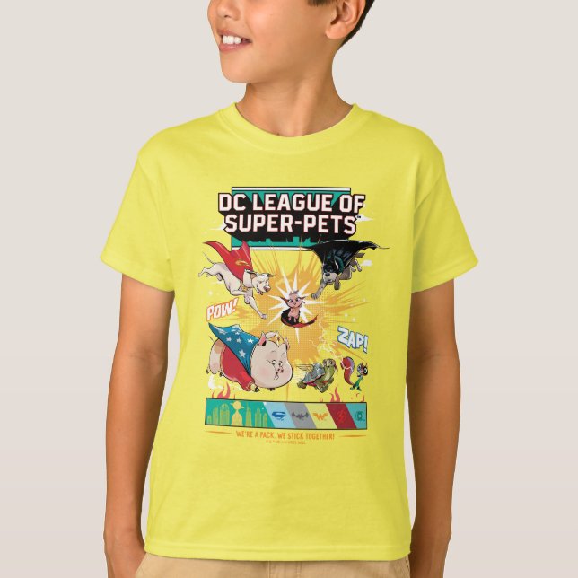 T-shirt Super-Animaux : Nous sommes un pack, nous collons  (Devant)