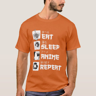T-shirt Super Anime Manger Dormir Anime RépéterAdolescent