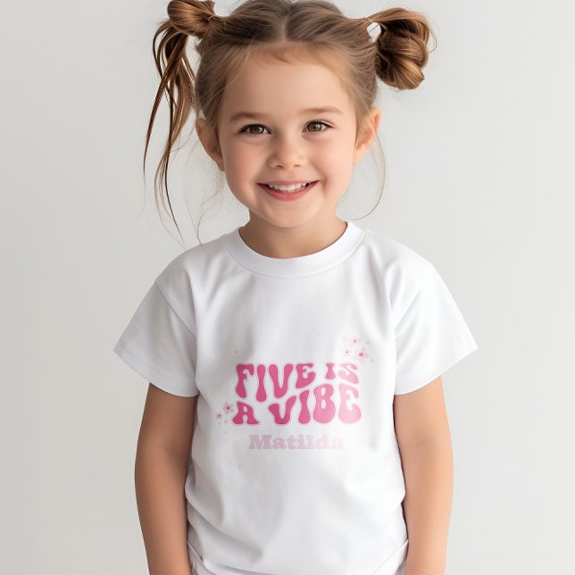 T-shirt super arc-en-ciel 5 est une vibe 60's rétro rose m (Créateur téléchargé)