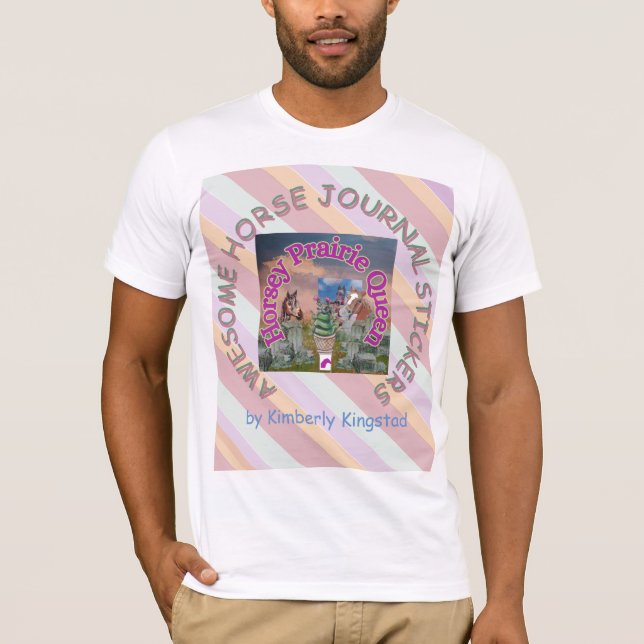 T-shirt super autocollants de journal de cheval (Devant)