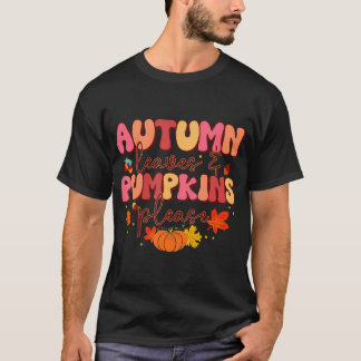 T-shirt Super Automne Feuilles Et Citrouilles S'Il Vous Pl