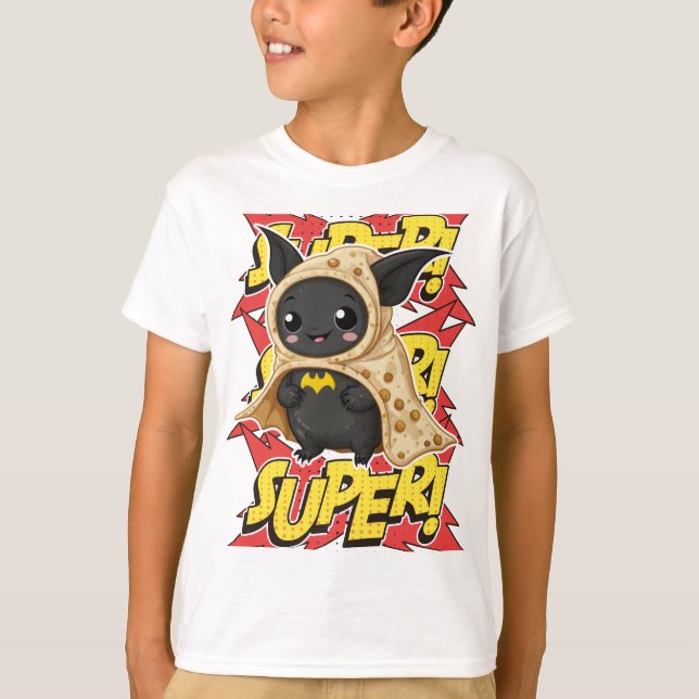 T-shirt Super Bat Burrito Pun (Devant)