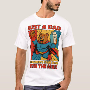 T-shirt Super Bear Papa vole avec du lait - Fête des Pères