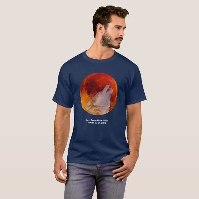 T-shirt Super Blood Wolf Moon 2019 (Devant entier)