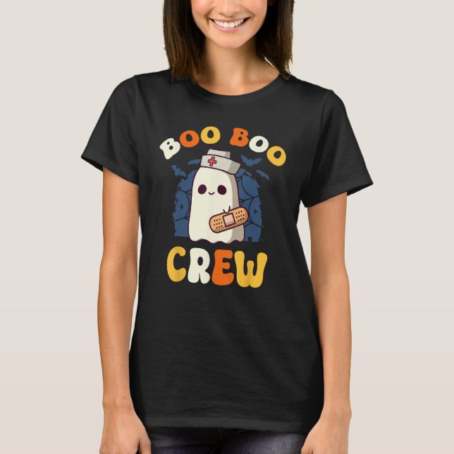 T-shirt Super Boo Boo Crew Nurse Funny Ghost Women Hallow (Devant)