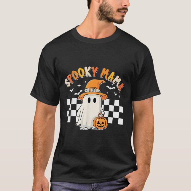 T-shirt Super Boo One Éffrayant Mama Premier Halloween Bir (Devant)