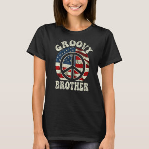 T-shirt Super Brother les années 70 esthétique USA Drapeau