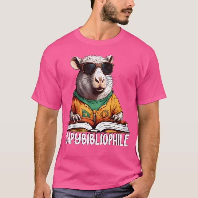 T-shirt Super Capybibliophile Bibliothécaire Bookworm Casq (Devant)