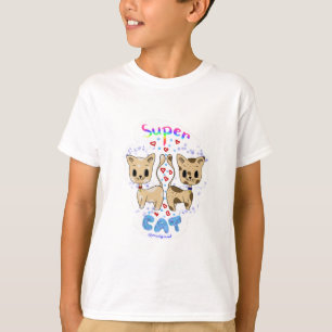 T-shirt Super Chat Cute Kawaii Chat couple