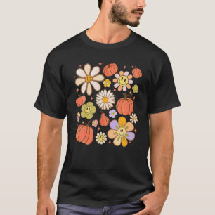 T-shirt Super Citrouille Daisy Flower Smile Face Fall Merc