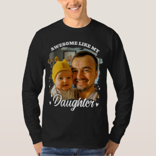 T-shirt Super Comme Ma Fille Photo De Papa Personnalisée