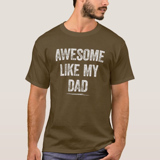 T-shirt Super Comme Mon Père Drôle Papa Fils Maman Fils Fi (Devant)