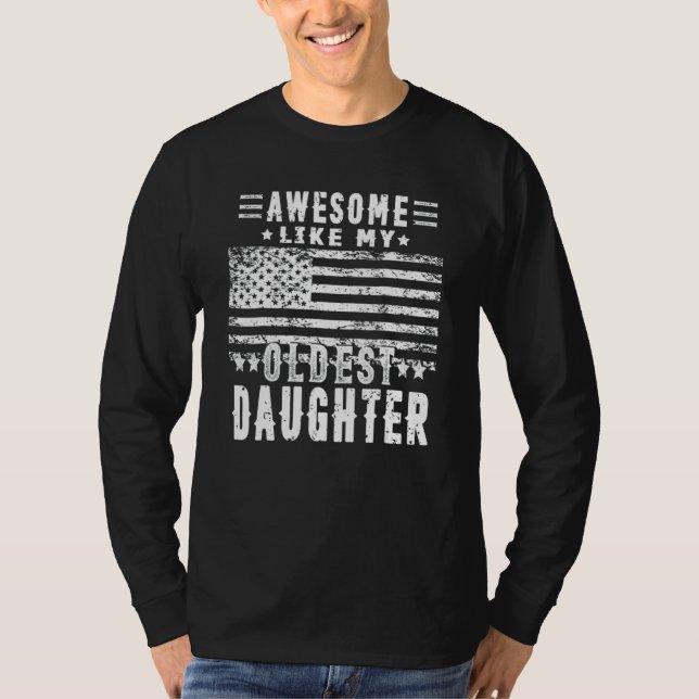 T-shirt Super Comme Mon Père Fille Plus Âgé (Devant)