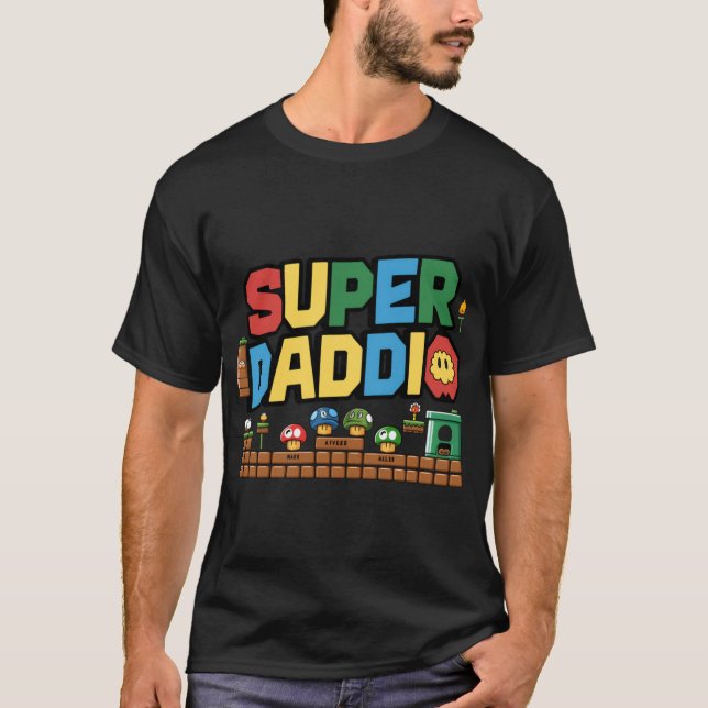 T-shirt Super Daddio Funny Dad Gamer Fathers Day gift (Devant)