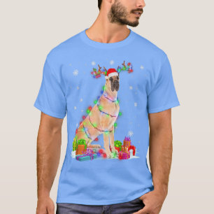 T-shirt Super Dane Reindeer lumières de Noël Drôle Chien X
