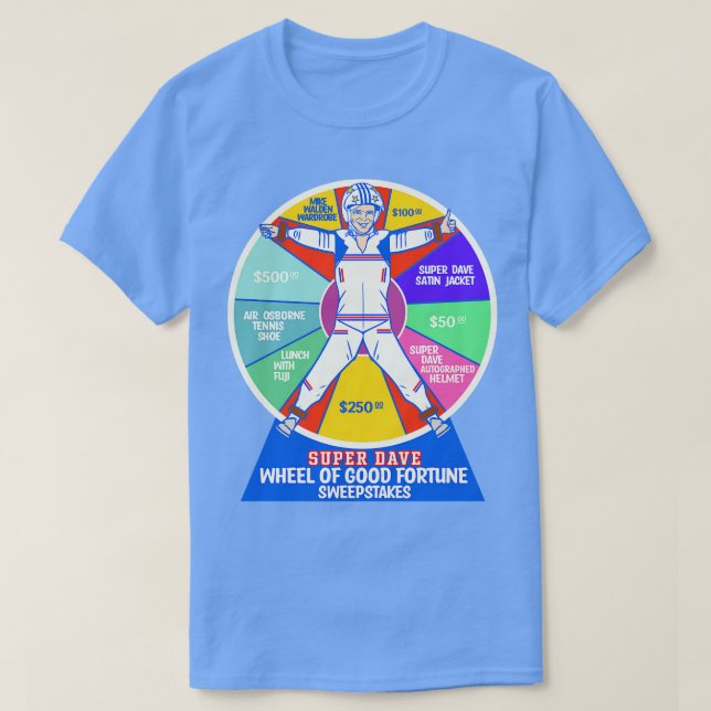 T-shirt SUPER DAVE Wheel of Good Fortune (Design devant)
