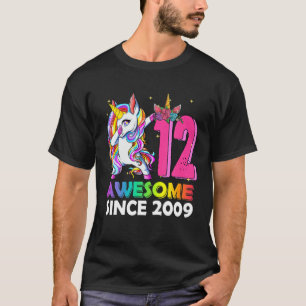 T-shirt Super Depuis 2009 Dabbing Unicorn 12E Anniversaire