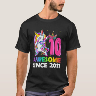 T-shirt Super Depuis 2011 Dabbing Unicorn 10E Anniversaire