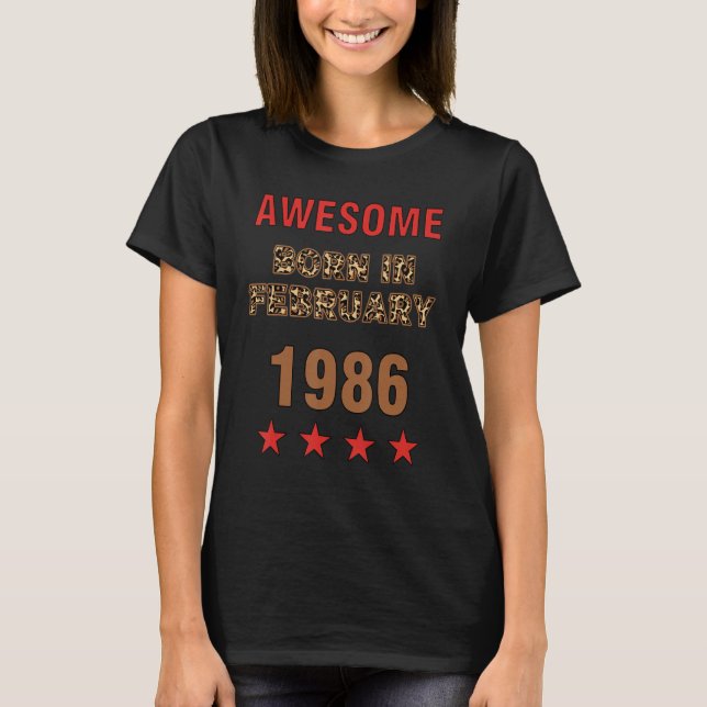 T-shirt Super depuis février 1986 Empreinte de léopard Fév (Devant)