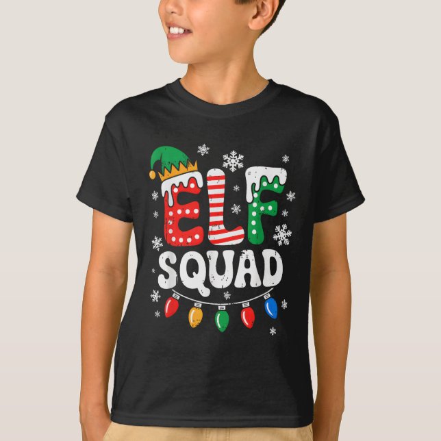 T-shirt Super Elf Squad Elf Famille de Noël Correspondant  (Devant)